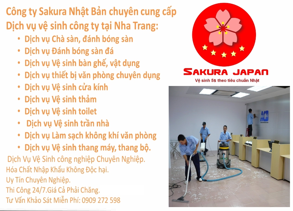 Dịch vụ vệ sinh công ty tại Nha Trang Sakura